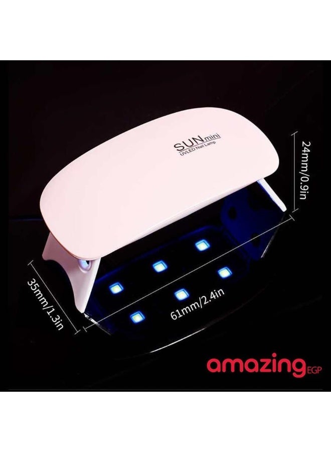 amazing.EGP AmazingEGP | Portable Mini LED Nail Dryer, 6W UV LED Gel Nail Lamp, USB Powered, Pink, Foldable Mouse-Shaped Design, 60 Second Quick Curing, Travel-Friendly (PINK) - Image 3
